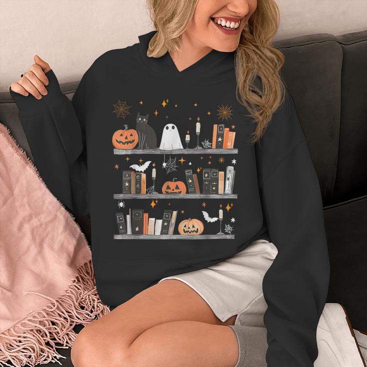 Halloween Library Ghost Books Teacher Spooky Trick Or Teach Unisex Hoodie