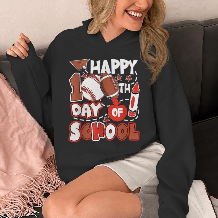 Happy 100 Days Of School Baseball Football PE Teacher Unisex Hoodie Happy 100 Days Of School Baseball Football PE Teacher Unisex Hoodie