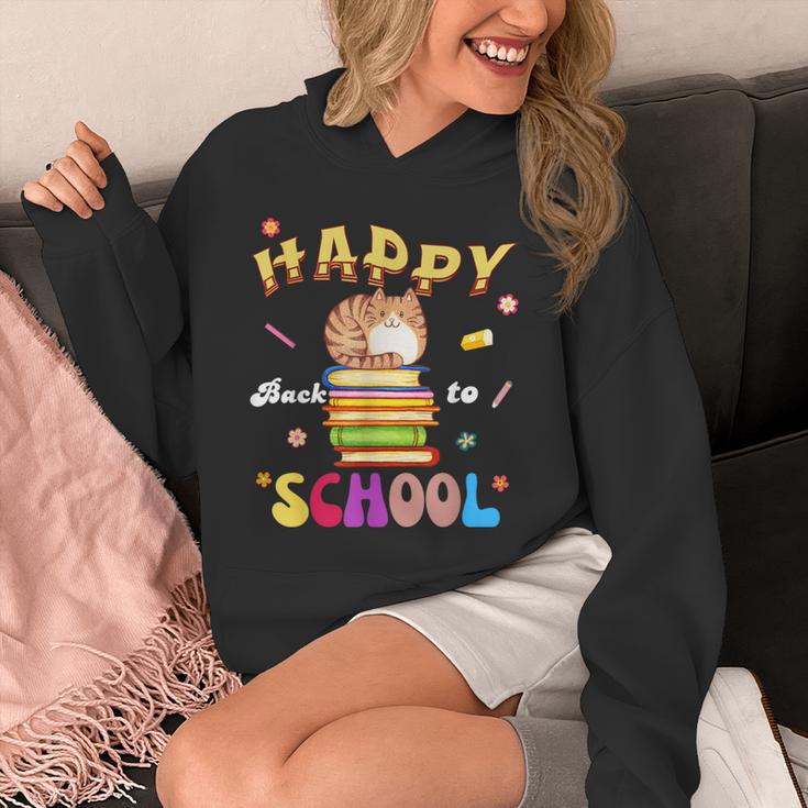 Happy Back To School Cat Books The Start Of The School Year Unisex Hoodie