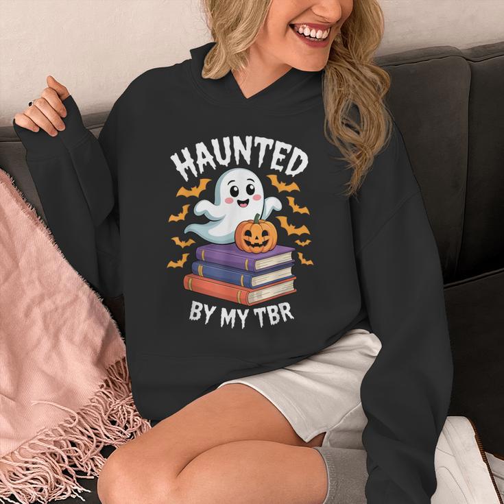 Haunted By My TBR Cute Ghost Reading Books Pumpkin Bookworms Unisex Hoodie