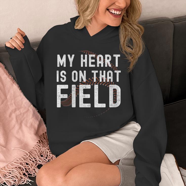 My Heart Is On That Field Baseball Softball Dad Father Unisex Hoodie