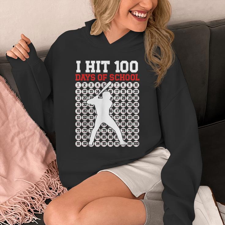 I Hit 100 Days Of School Baseball 100 Day Of School Unisex Hoodie I Hit 100 Days Of School Baseball 100 Day Of School Unisex Hoodie