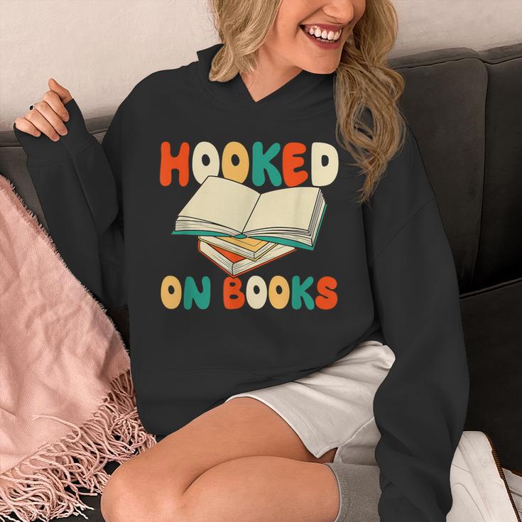 Hooked On Books Retro Reader Unisex Hoodie
