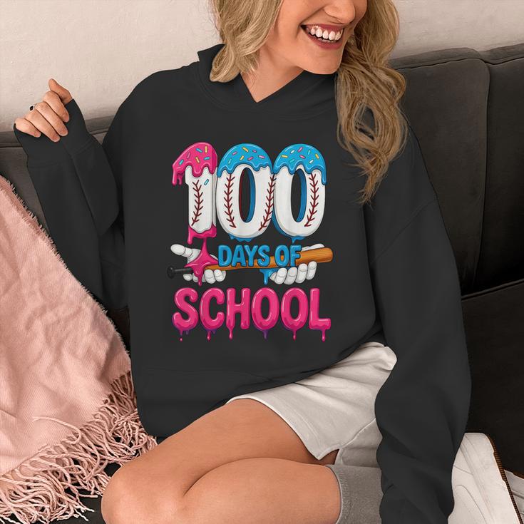 HUGvyn 100 Days Of School Baseball Ice Cream Teacher Student Unisex Hoodie HUGvyn 100 Days Of School Baseball Ice Cream Teacher Student Unisex Hoodie