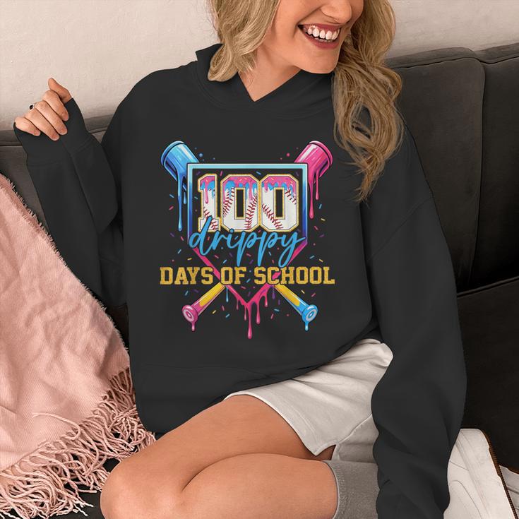HUGvyn 100 Drippy Days Of School Baseball Ice Cream 100 Days Unisex Hoodie HUGvyn 100 Drippy Days Of School Baseball Ice Cream 100 Days Unisex Hoodie