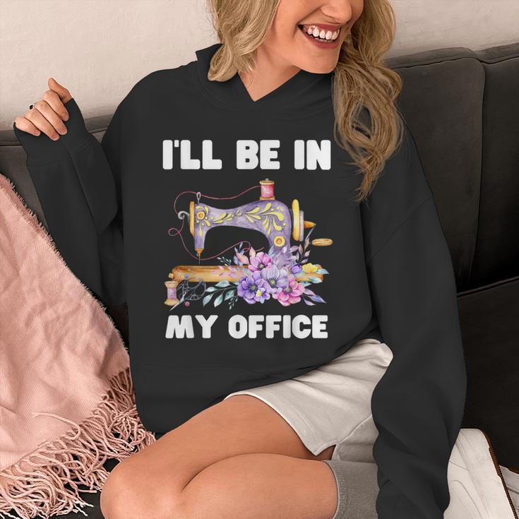 I'll Be In My Office おもしろヴィンテージフローラルミシン パーカー
