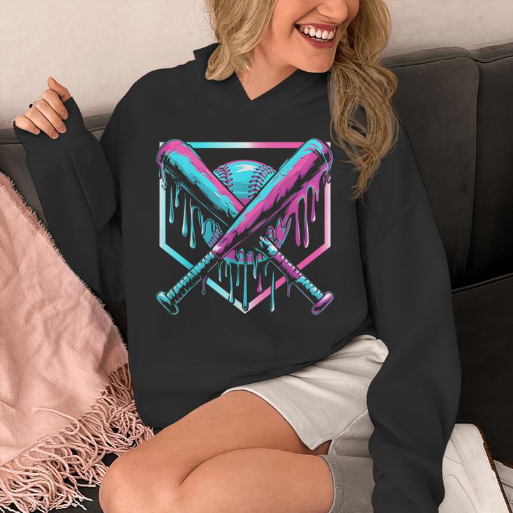 Ice Cream Baseball Drip Home Plate Bats Cool For Boys Youth Unisex Hoodie