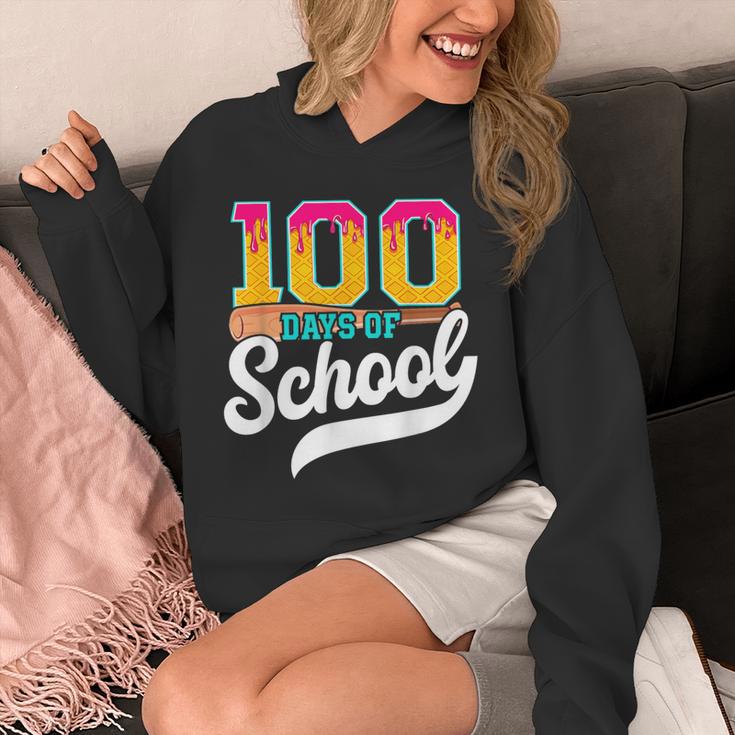 Ice Cream Drip 100 Days Of School Baseball Boys 100th Day Unisex Hoodie Ice Cream Drip 100 Days Of School Baseball Boys 100th Day Unisex Hoodie