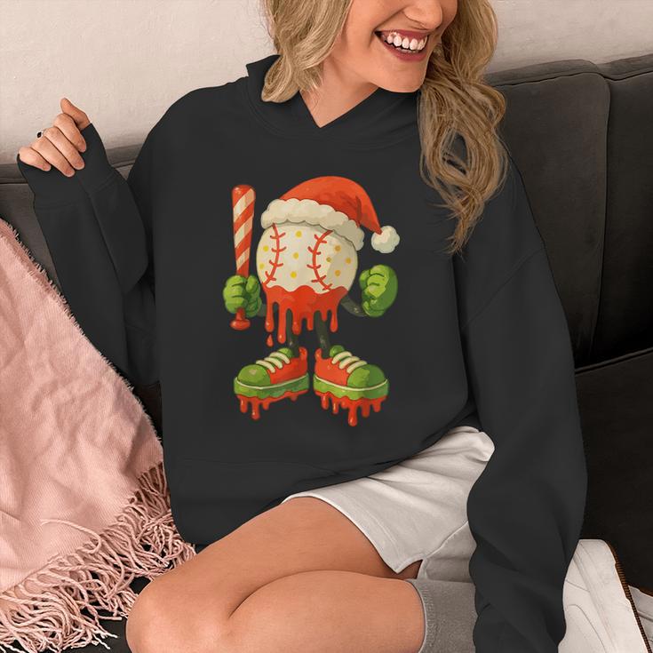Ice Cream Drip Baseball Christmas Baseball Drip Candy Cane Unisex Hoodie Ice Cream Drip Baseball Christmas Baseball Drip Candy Cane Unisex Hoodie