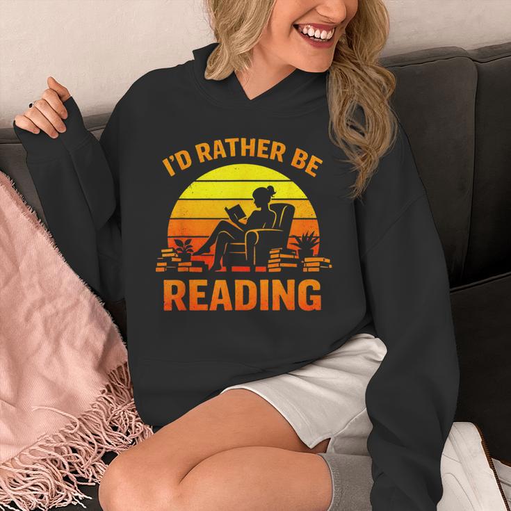 I'd Rather Be Reading Retro Book Lover Bookworm Unisex Hoodie I'd Rather Be Reading Retro Book Lover Bookworm Unisex Hoodie