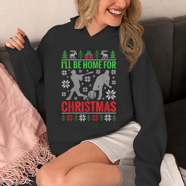I'Ll Be Home For Christmas Baseball Xmas Unisex Hoodie I'Ll Be Home For Christmas Baseball Xmas Unisex Hoodie