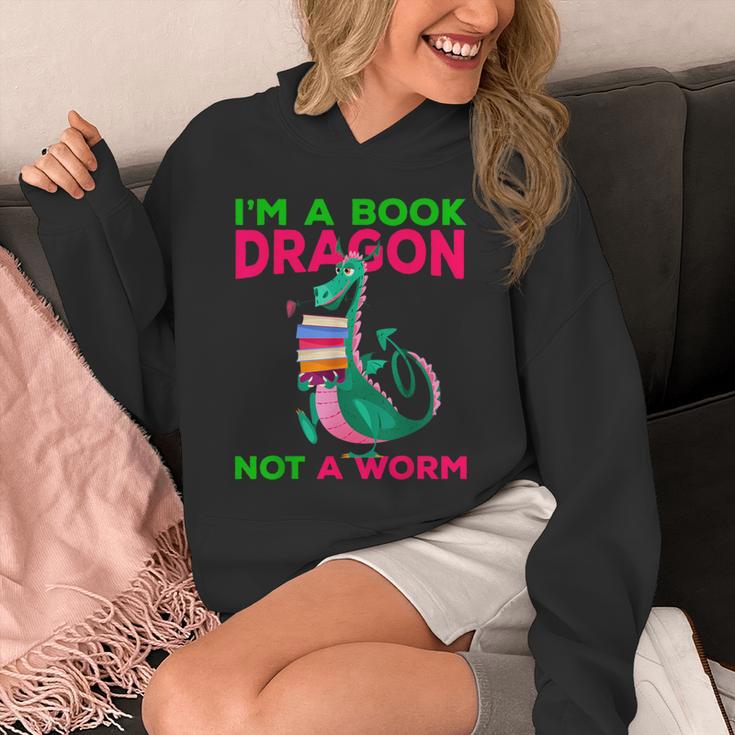 I'm A Book Dragon Not A Worm Books Reading Quotes Fun Unisex Hoodie