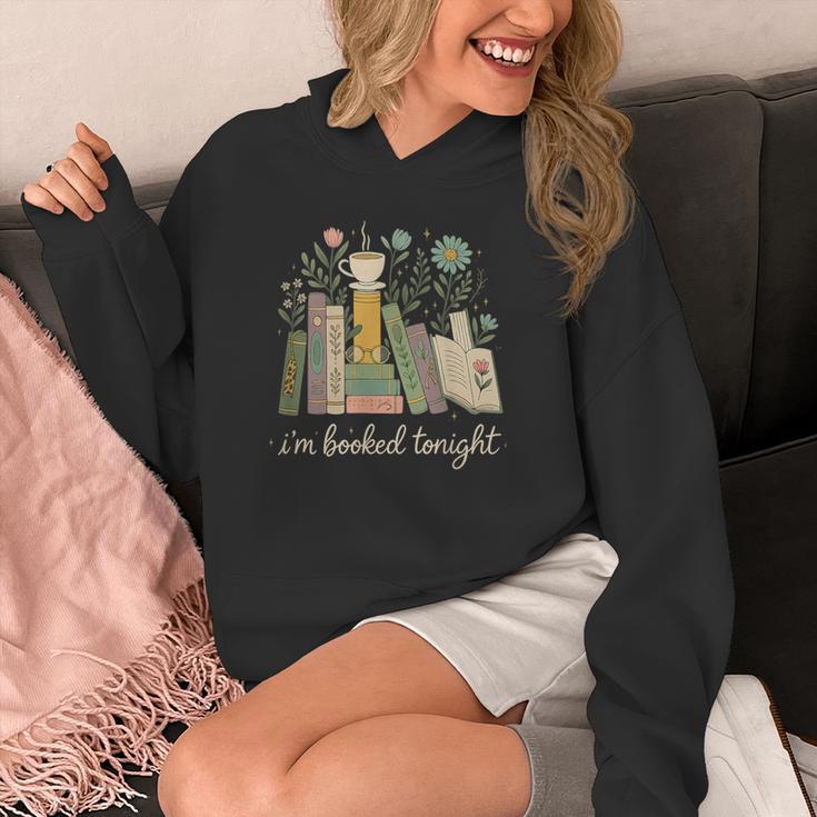 I'm Booked Tonight Floral Books Cozy Reading Graphic Unisex Hoodie I'm Booked Tonight Floral Books Cozy Reading Graphic Unisex Hoodie
