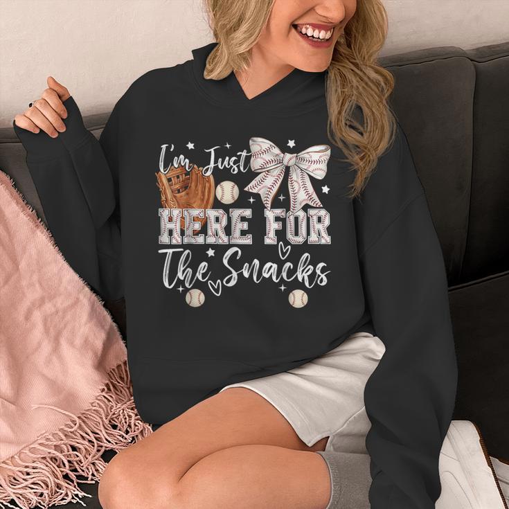 I'm Just Here For The Snacks Baseball Coquette Game Day Girl Unisex Hoodie I'm Just Here For The Snacks Baseball Coquette Game Day Girl Unisex Hoodie
