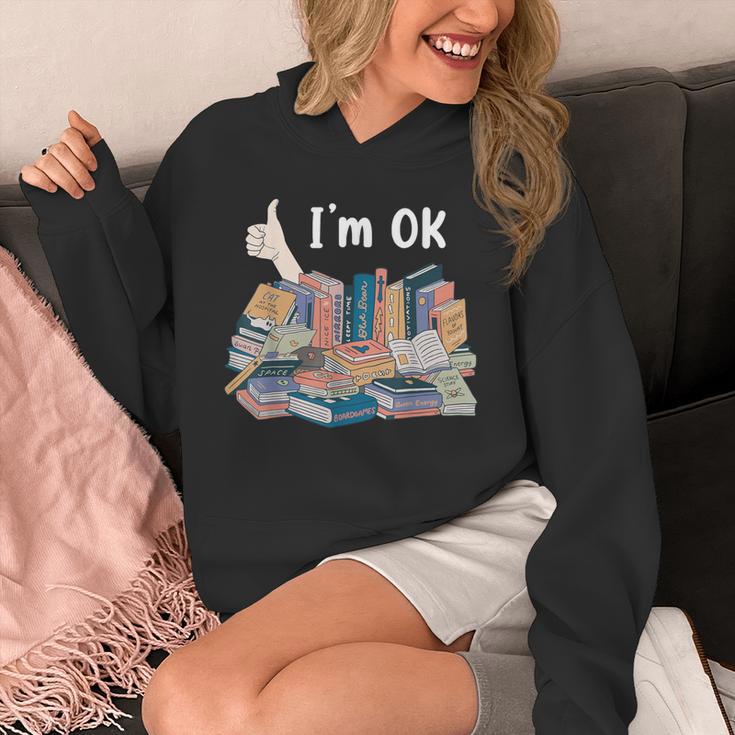 I'm OK Books Pile Books Stack Bibliophile Bookisk Unisex Hoodie I'm OK Books Pile Books Stack Bibliophile Bookisk Unisex Hoodie