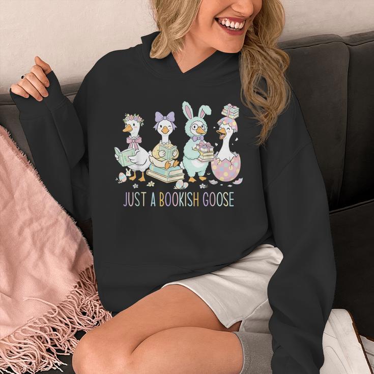 Just A Bookish Goose Bunny Easter Day Reading Book Lover Unisex Hoodie