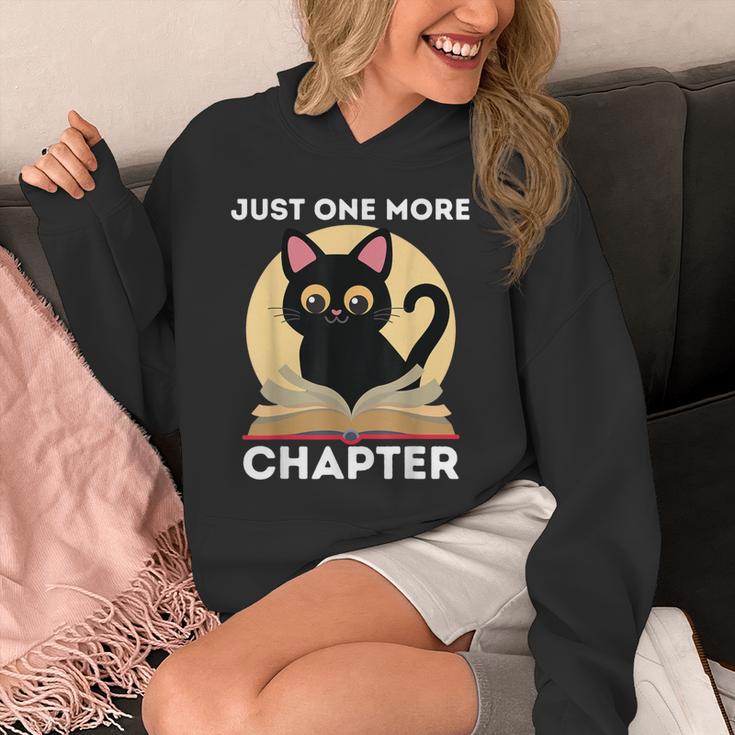 Just One More Chapter Cute Cat Reading Book For Reader Men Women Kids Unisex Hoodie