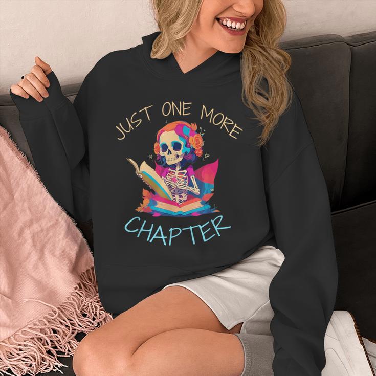 Just One More Chapter Skeleton Reading Book Nerd Quote Unisex Hoodie