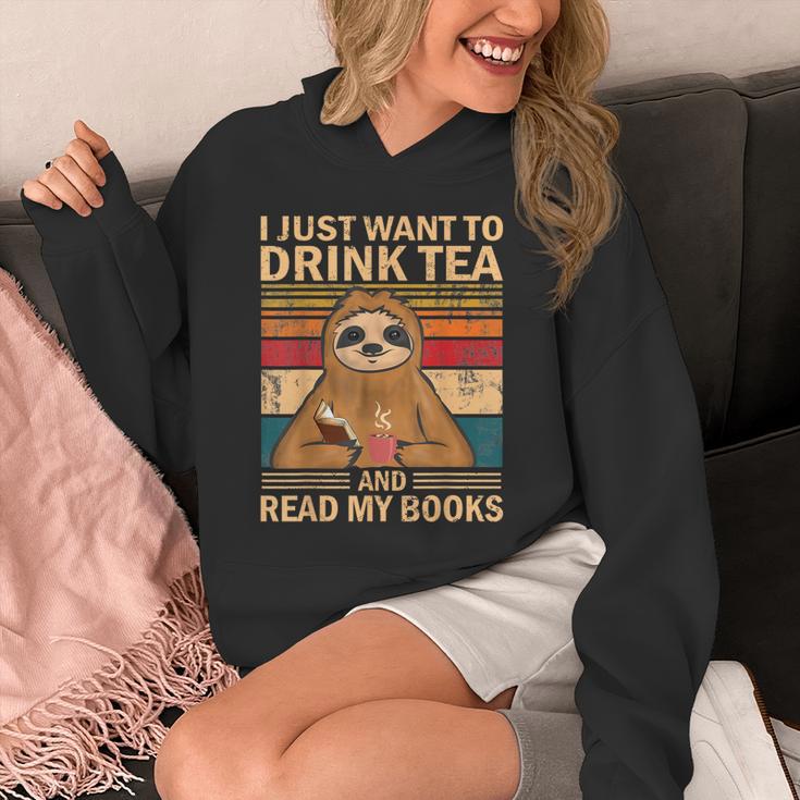 I Just Want To Drink Tea And Read My Books Sloth Unisex Hoodie