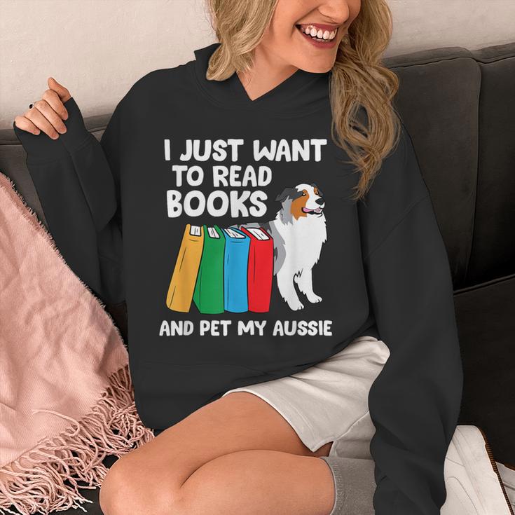 I Just Want To Read Books And Pet My Aussie Unisex Hoodie