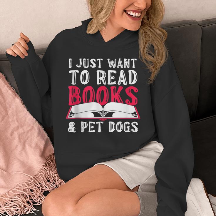 I Just Want To Read Books And Pet Dogs Cute Animal Reading Unisex Hoodie I Just Want To Read Books And Pet Dogs Cute Animal Reading Unisex Hoodie