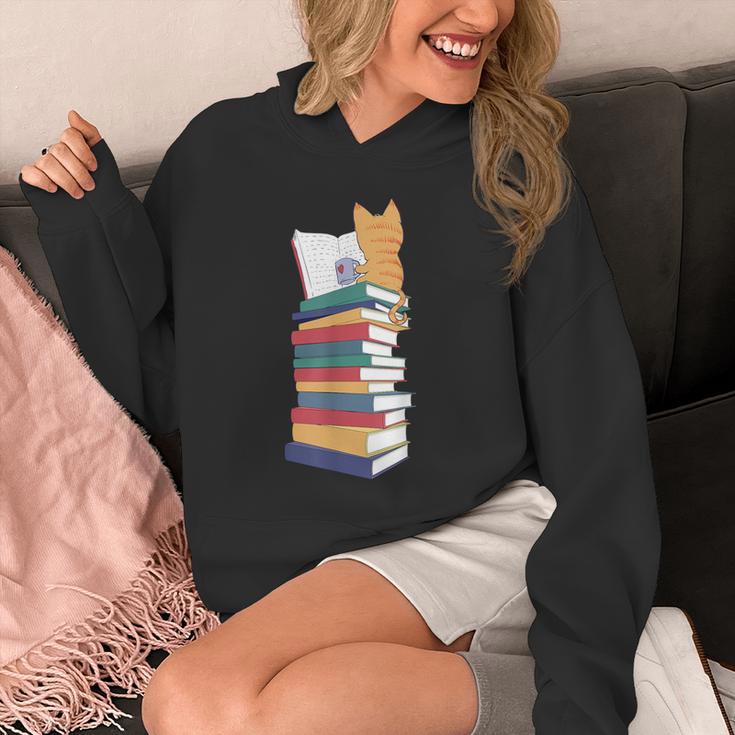Kawaii Cat Books Tea Coffee Unisex Hoodie