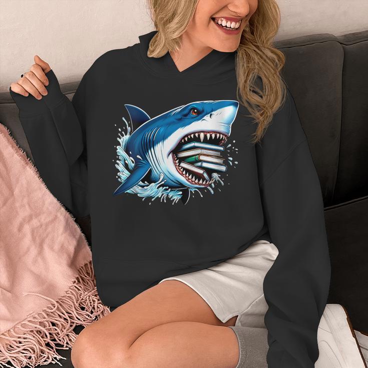 Kids Shark With School Books Back To School Shark Lovers Unisex Hoodie