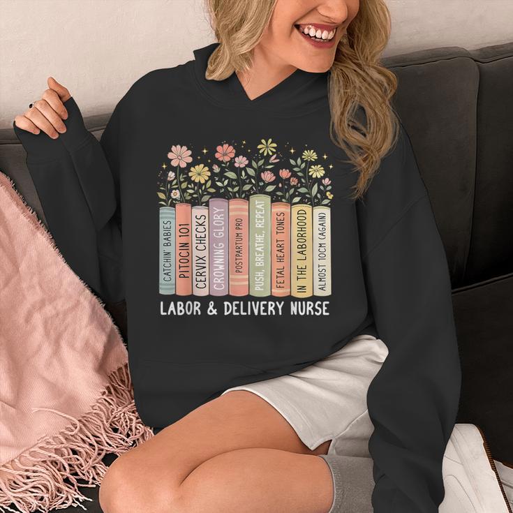 Labor And Delivery Nurse Book Wildflower Mother Baby Nursing Unisex Hoodie