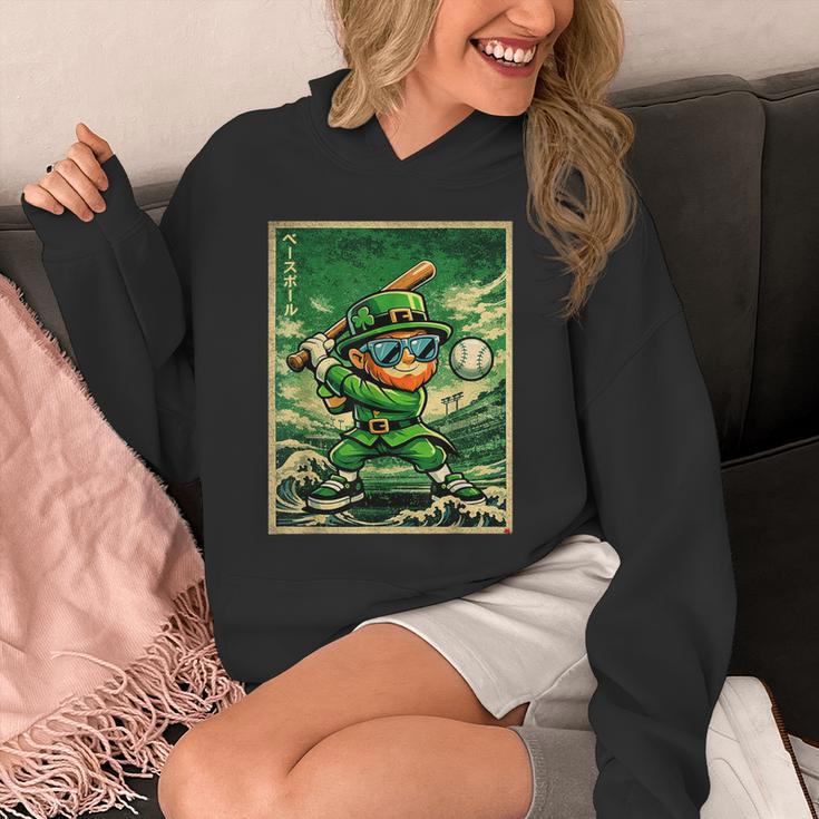 Leprechaun Playing Baseball Japanese Art St Patricks Day Unisex Hoodie Leprechaun Playing Baseball Japanese Art St Patricks Day Unisex Hoodie