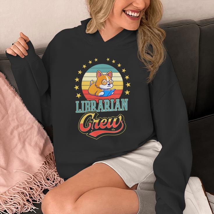 Librarian Crew Cute Library Dog Book Reading Men Women Unisex Hoodie