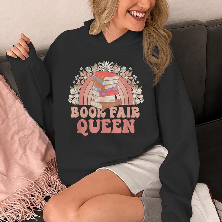 Library Book Fair Queen Vibe Groovy Retro School Reading Unisex Hoodie