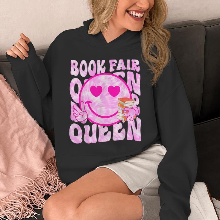 Library Book Fair Queen Vibe Groovy Tie Dye School Reading Unisex Hoodie