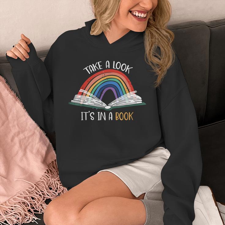 Take A Look It's In A Book Rainbow Bookworm Book Lover Unisex Hoodie