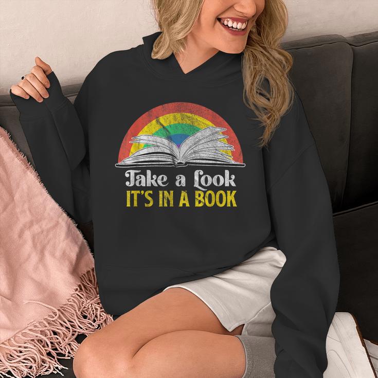 Take A Look It's A Book Retro Rainbow T-Shirt Unisex Hoodie