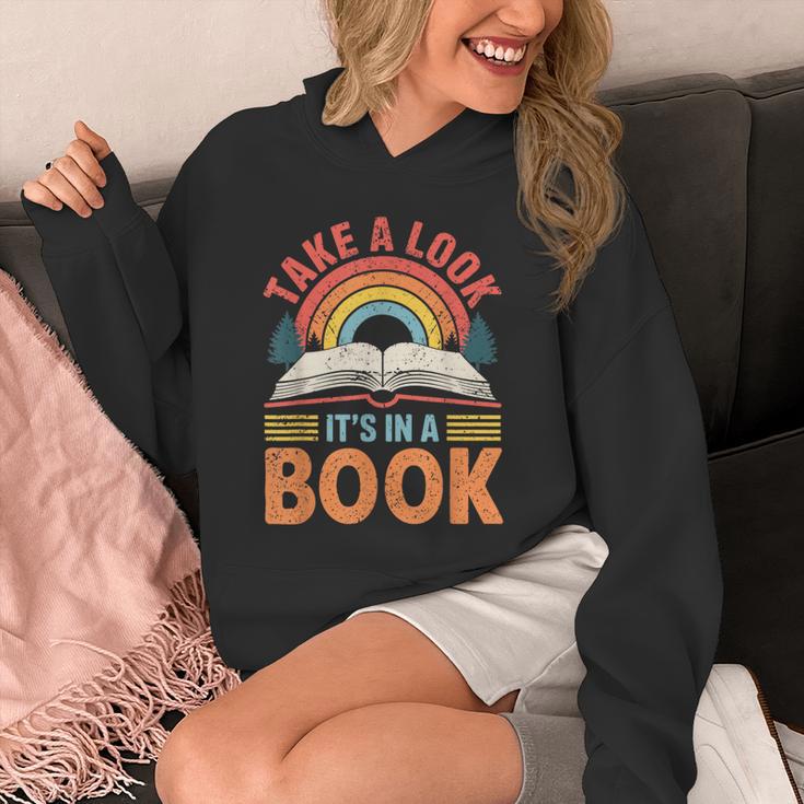 Take A Look It's In A Book Retro Reading Book Lover Unisex Hoodie
