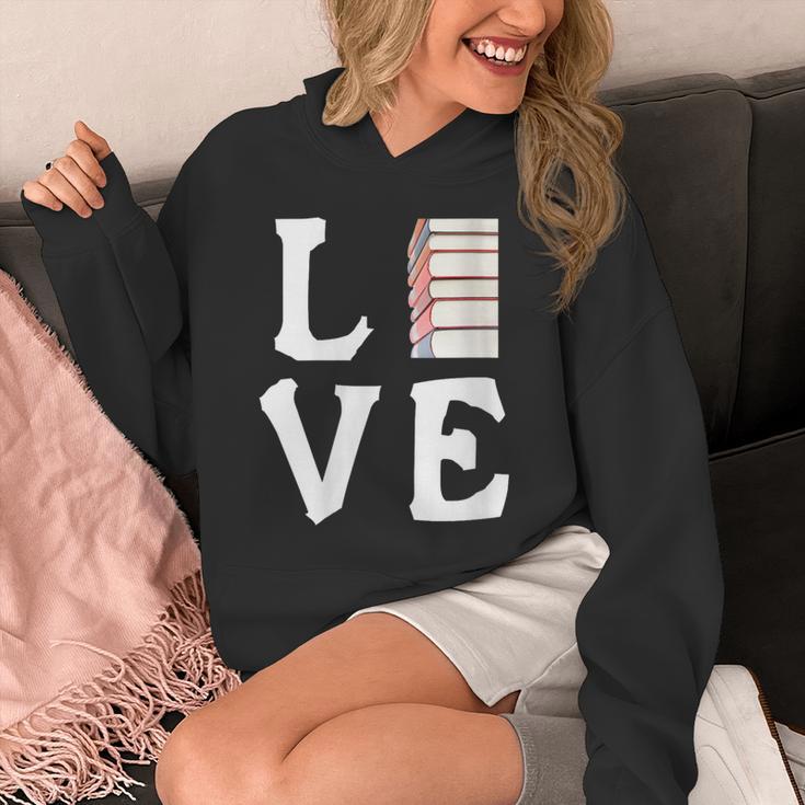 Love Books Stack Literature Reading Themed Pictograph Unisex Hoodie Love Books Stack Literature Reading Themed Pictograph Unisex Hoodie