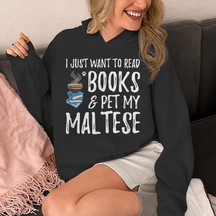 Maltese Avid Book Reader Dog Mom For Men Women Unisex Hoodie