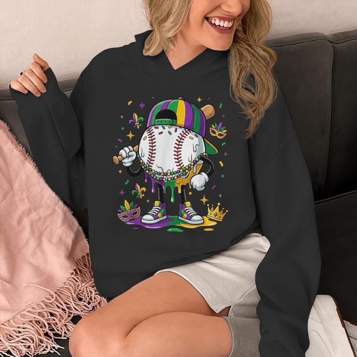 Mardi Gras Ice Cream Drip Baseball Carnival Party Mask Boys Unisex Hoodie