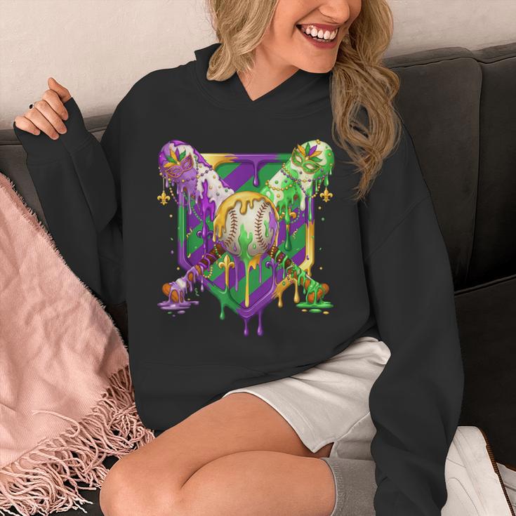 Mardi Gras Ice Cream Drip Baseball Sports For Men Women Kids Unisex Hoodie