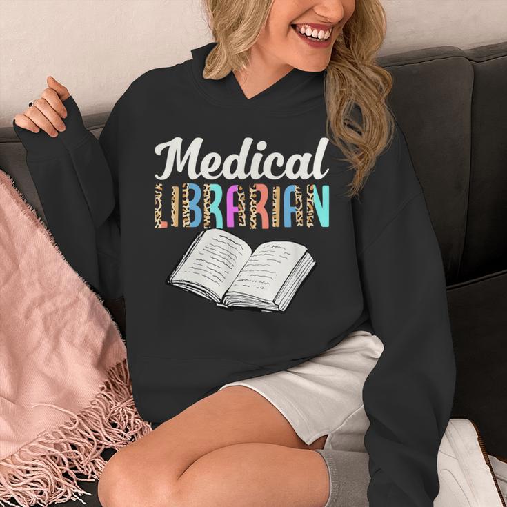 Medical Librarian Leopard Print Library Book Graphic Unisex Hoodie