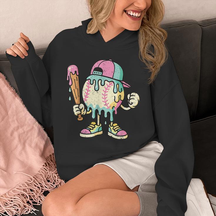 Melted Ice-Cream Baseball Mascot Pastel Pop Unisex Hoodie
