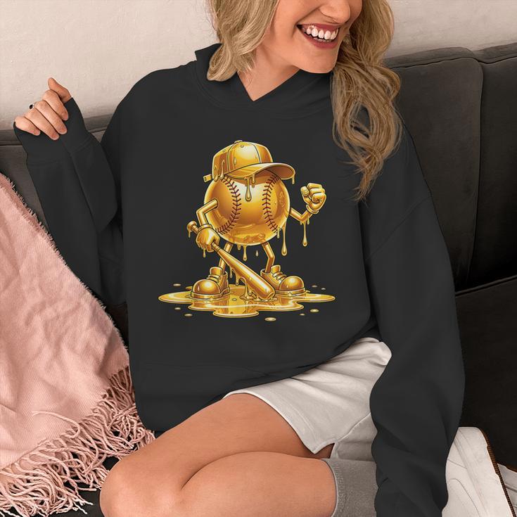 Melting Baseball Mascot Slugger Bat Cap Cartoon Unisex Hoodie Melting Baseball Mascot Slugger Bat Cap Cartoon Unisex Hoodie