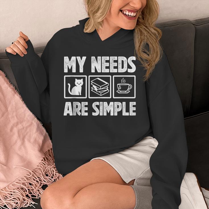 My Needs Are Simple Cat Reading Books Tea Unisex Hoodie