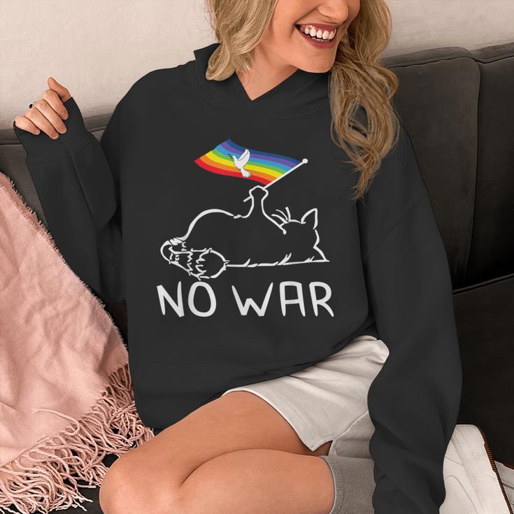 No War Peace Movement World Peace Peace Flag Cat パーカー