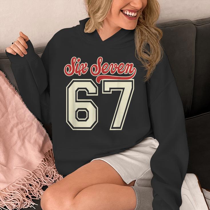 Number 67 Meme Six Seven Baseball Style Kids Boy Teen Unisex Hoodie Number 67 Meme Six Seven Baseball Style Kids Boy Teen Unisex Hoodie