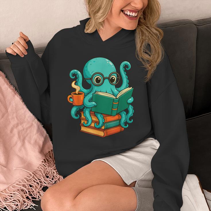 Octopus Reading Book Reading Bookworm Reader Unisex Hoodie
