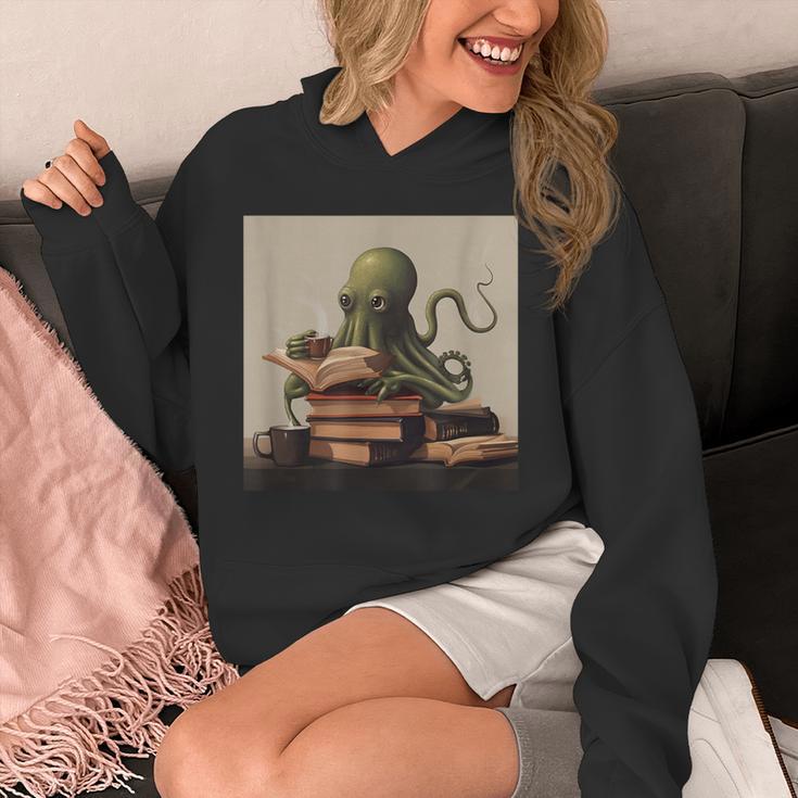 Octopus Reads a Book Book Lovers Unisex Hoodie Octopus Reads a Book Book Lovers Unisex Hoodie