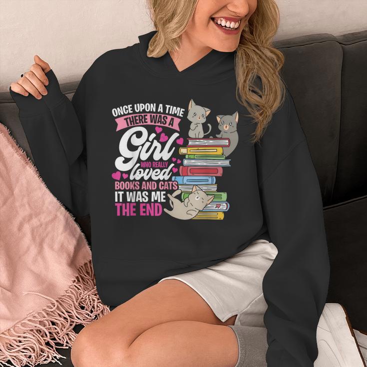 Once Upon A Time There Was A Girl Who Loved Books And Cats Unisex Hoodie