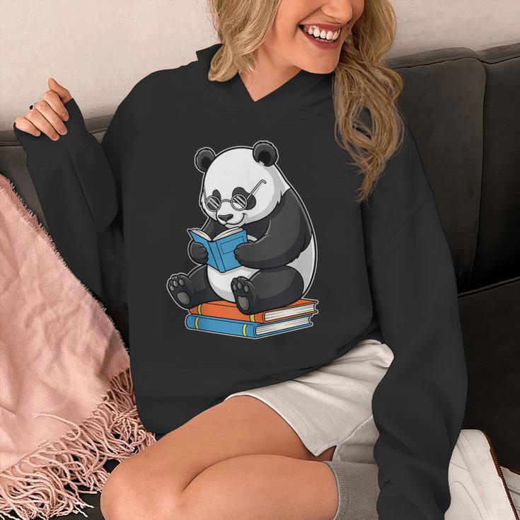 Panda With Glasses Reading Book Librarian Panda Unisex Hoodie Panda With Glasses Reading Book Librarian Panda Unisex Hoodie