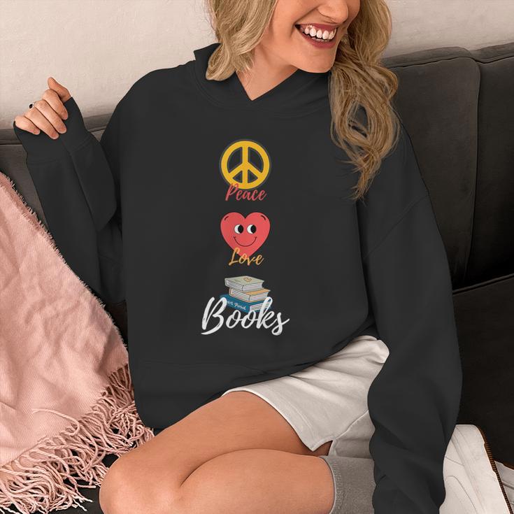 Peace Love Books Book Lovers Bookworm Unisex Hoodie Peace Love Books Book Lovers Bookworm Unisex Hoodie